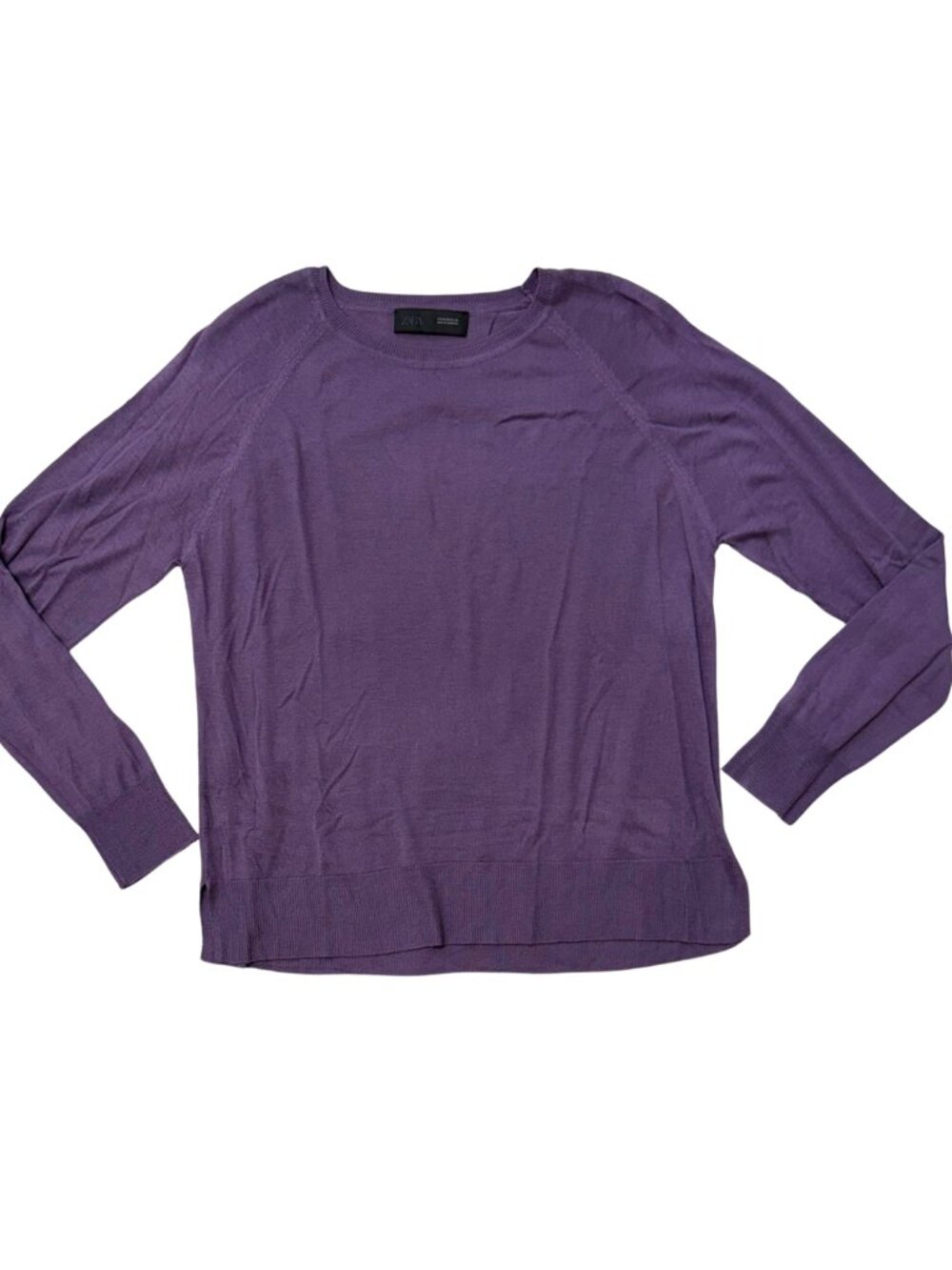 ZARA Purple Lightweight Long Sleeve Sweater Size Medium